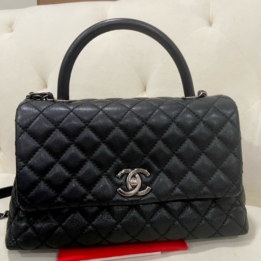 Chanel Caviar coco Top handle small flap Bag - Picture 2 of 11